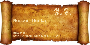 Nusser Herta névjegykártya
